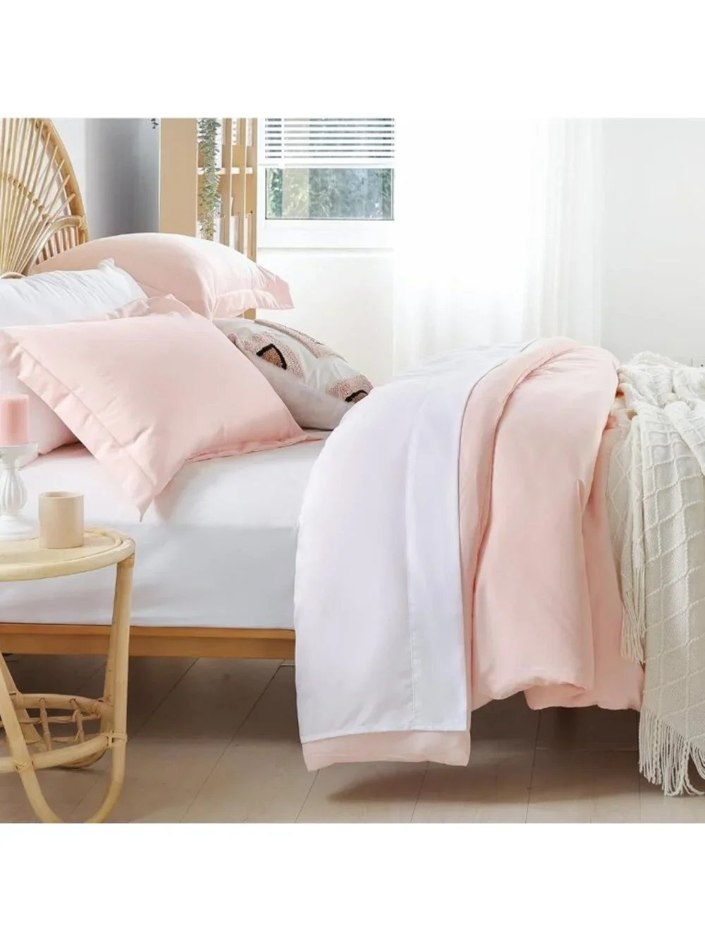 Blush Pink 7-Piece Queen Comforter Set | All-Season Bedding with Sheets & Shams